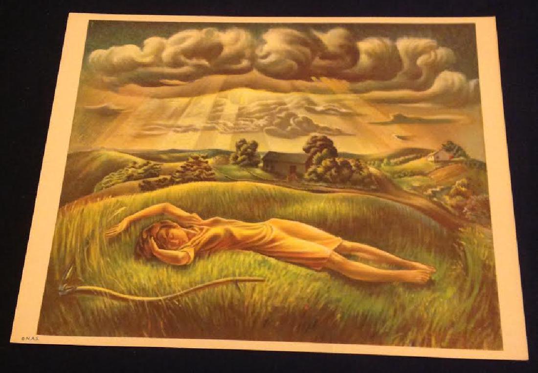 John S. De Martelly Lithograph "No More Mowing” 1939 (1 of 6)