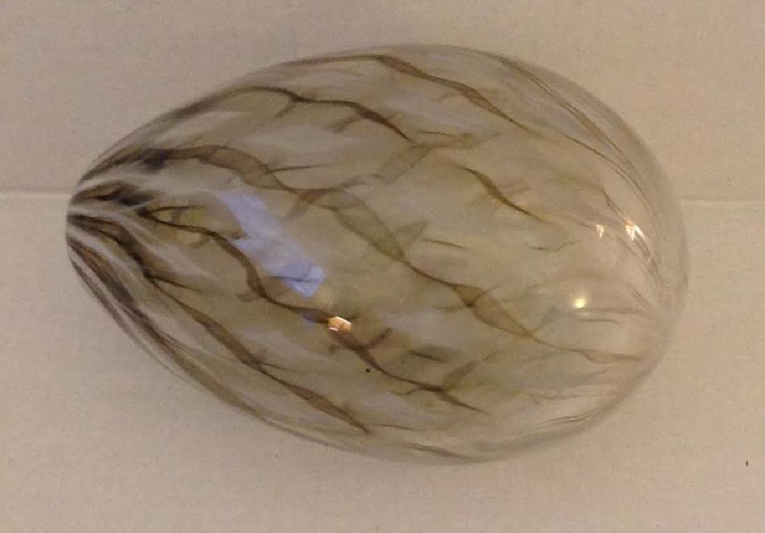 Vintage Overlay Cut to Clear Crystal Glass Egg, Signed (1 of 3)