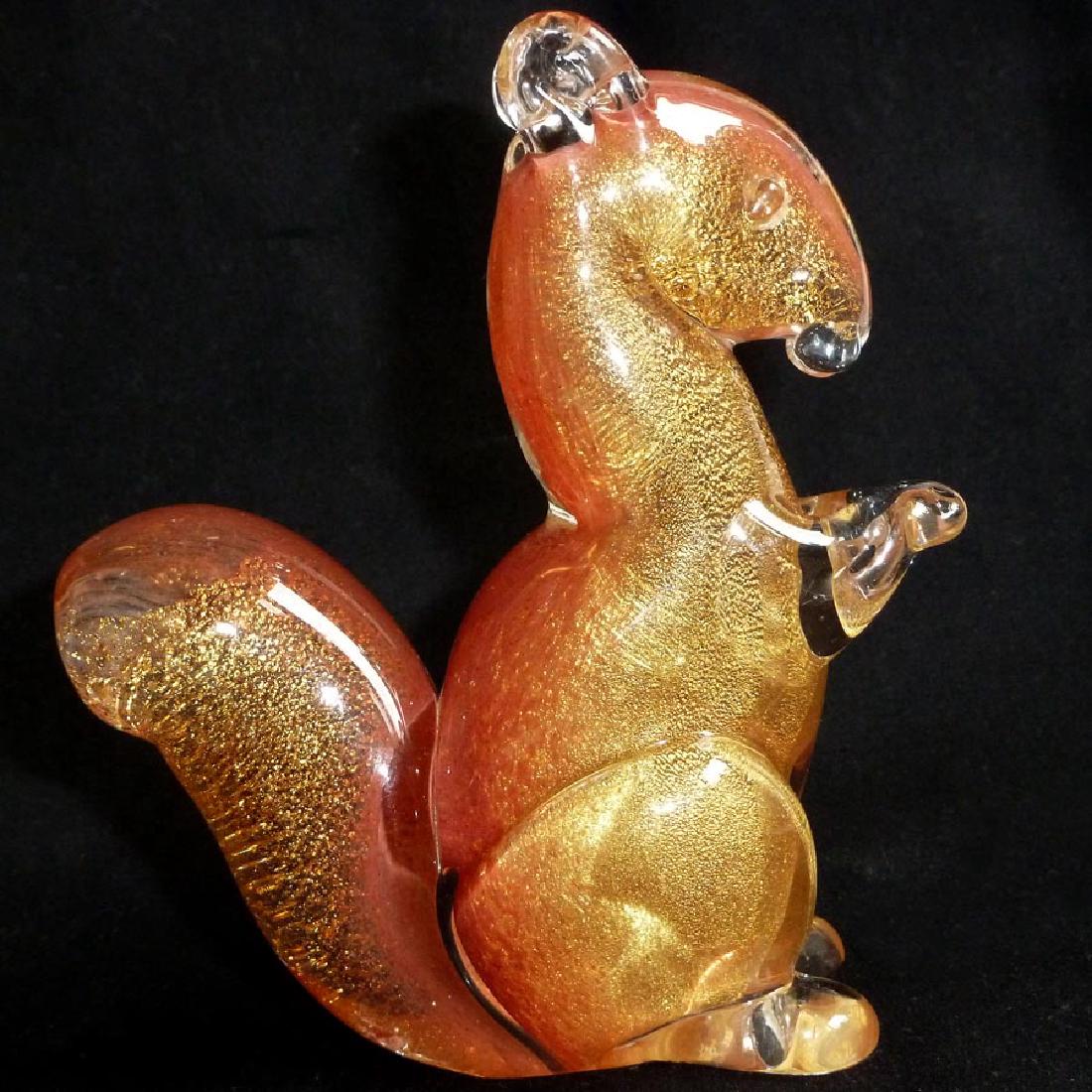 Archimede Seguso Gold Orange Glass Squirrel Figurine (1 of 5)