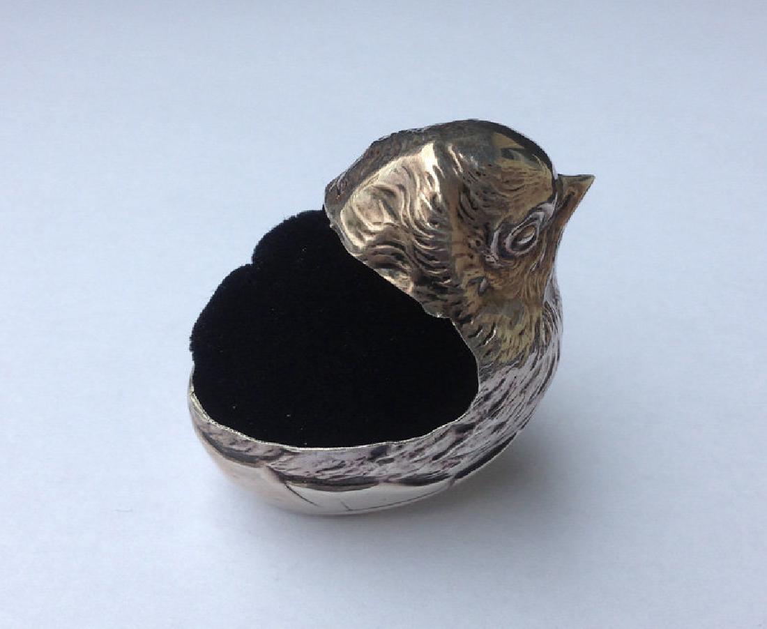 Sampson Mordan Silver Pin Cushion: Hatching Chicken (1 of 4)