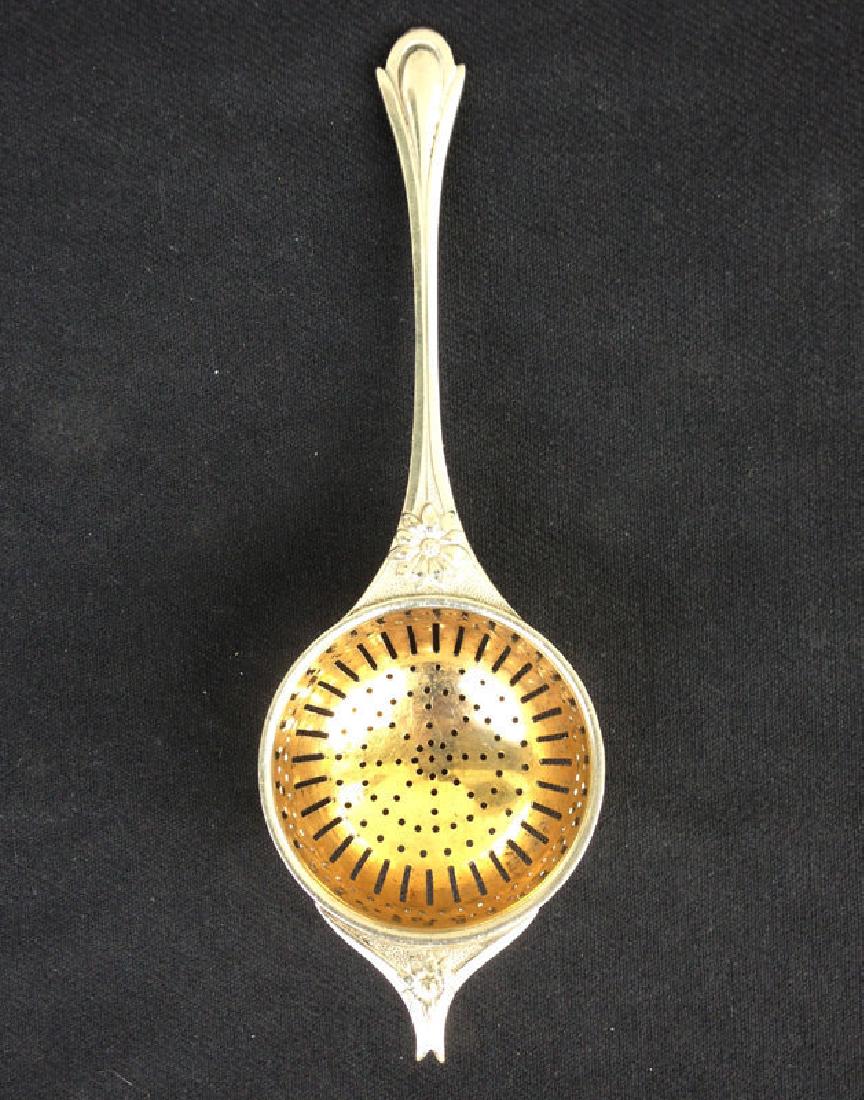 WMF Art Nouveau Silver Plated Gilt Tea Strainer, 1910 (1 of 4)