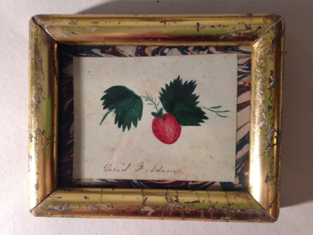 1830 Strawberry Watercolor, Signed David F. Adams (1 of 2)