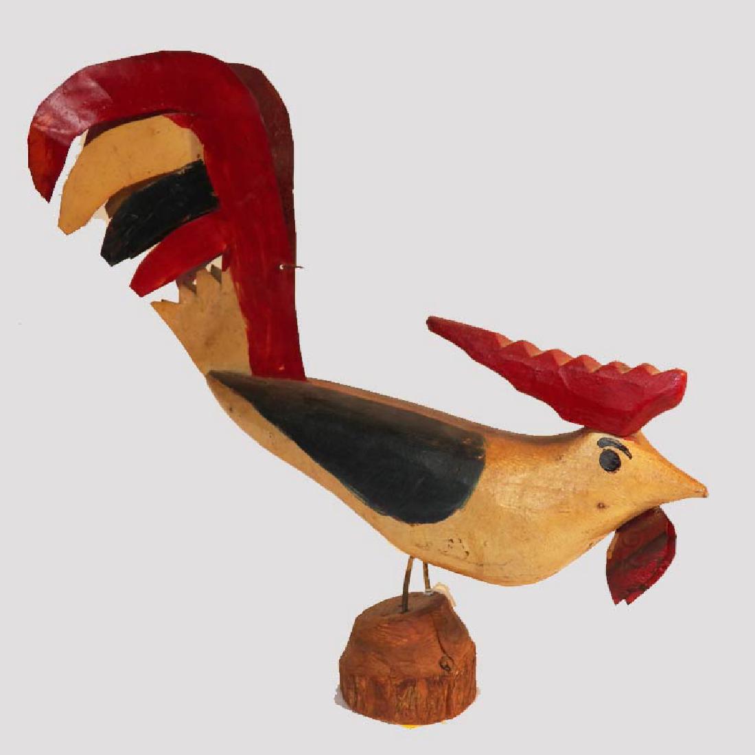 Carved Wood Rooster