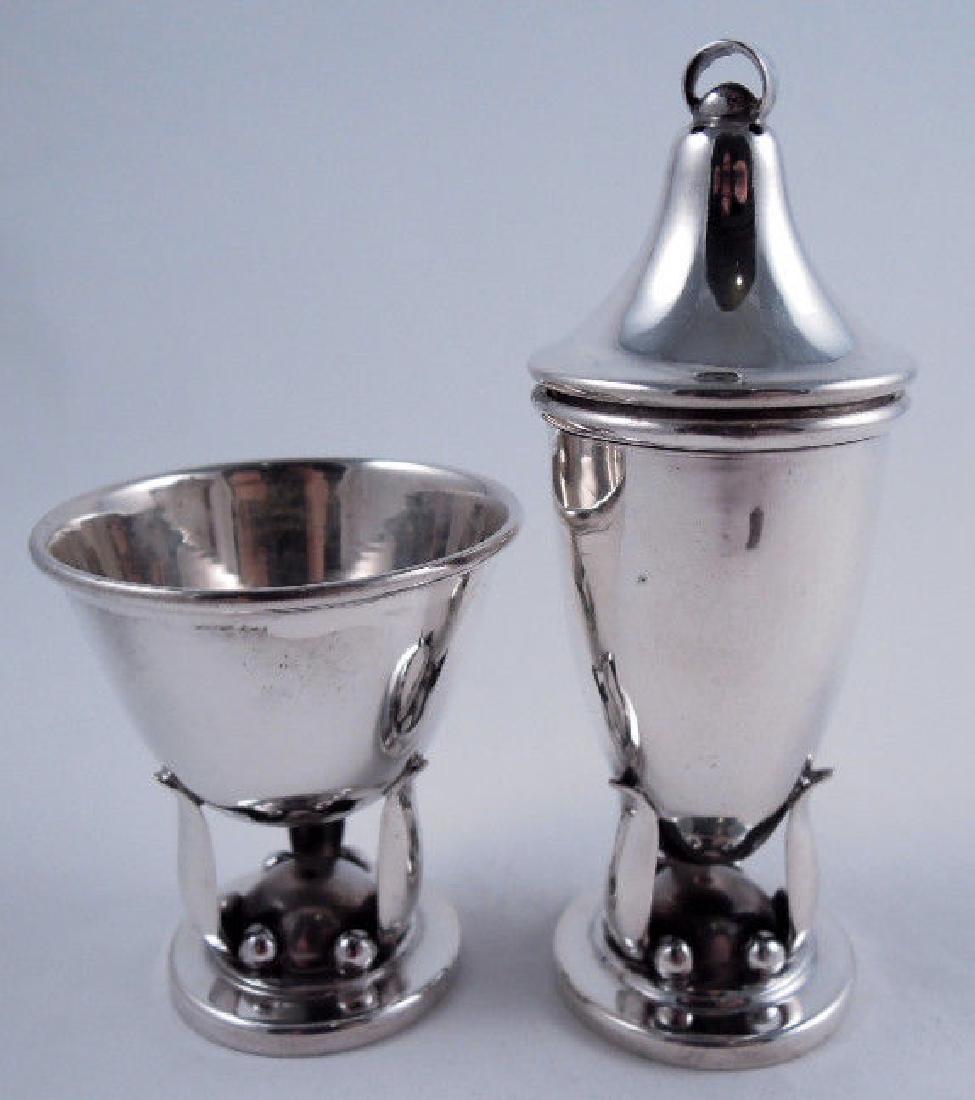 Carl Poul Petersen Sterling Pepper Shaker & Salt Cellar (1 of 8)