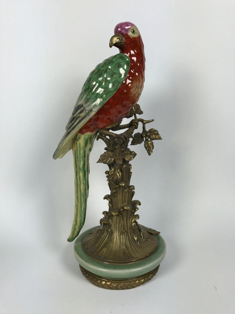 French Bronze And Porcelain Parrot (1 of 6)