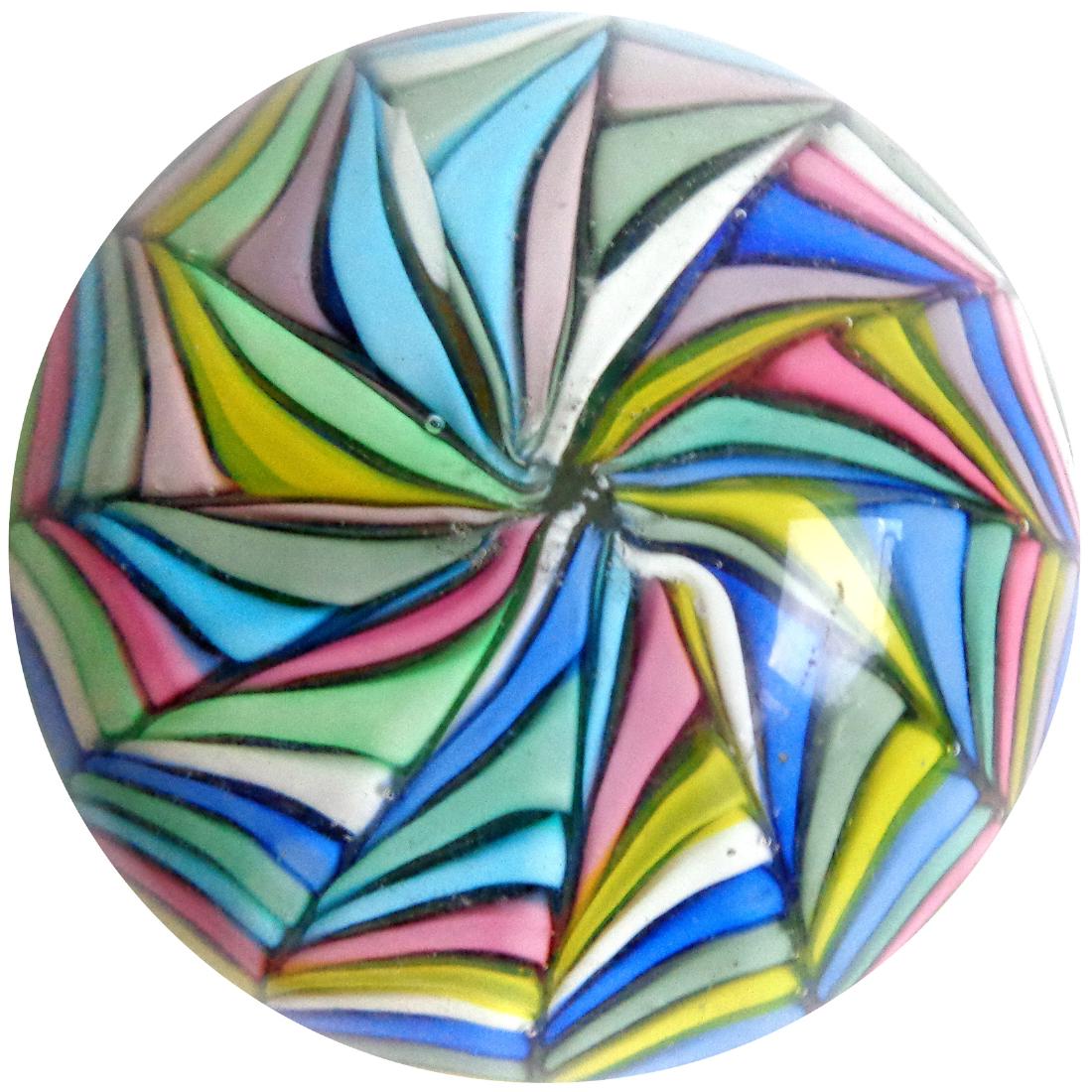 Fratelli Toso Murano Rainbow Swirl Paperweight (1 of 3)