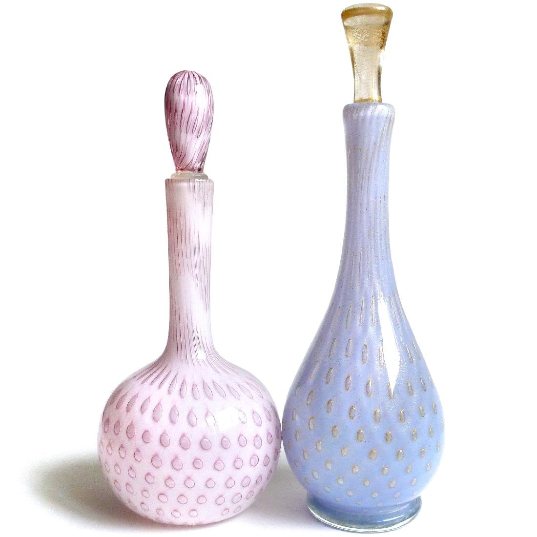 Murano Gold Flecks Purple and Pink Bottles (1 of 6)