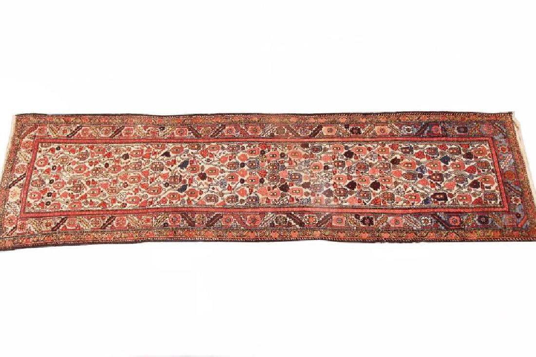 Persian Antique Malayer Rug 3x13 C1900: Fine Persian Antique Malayer Rug Rare Paisley Runner Carpet Ivory 3'x13' C.1900. Condition: Pre-owned. A magnificent turn of the century Authentic Persian Farahan runner. Artistic, rare paisley design