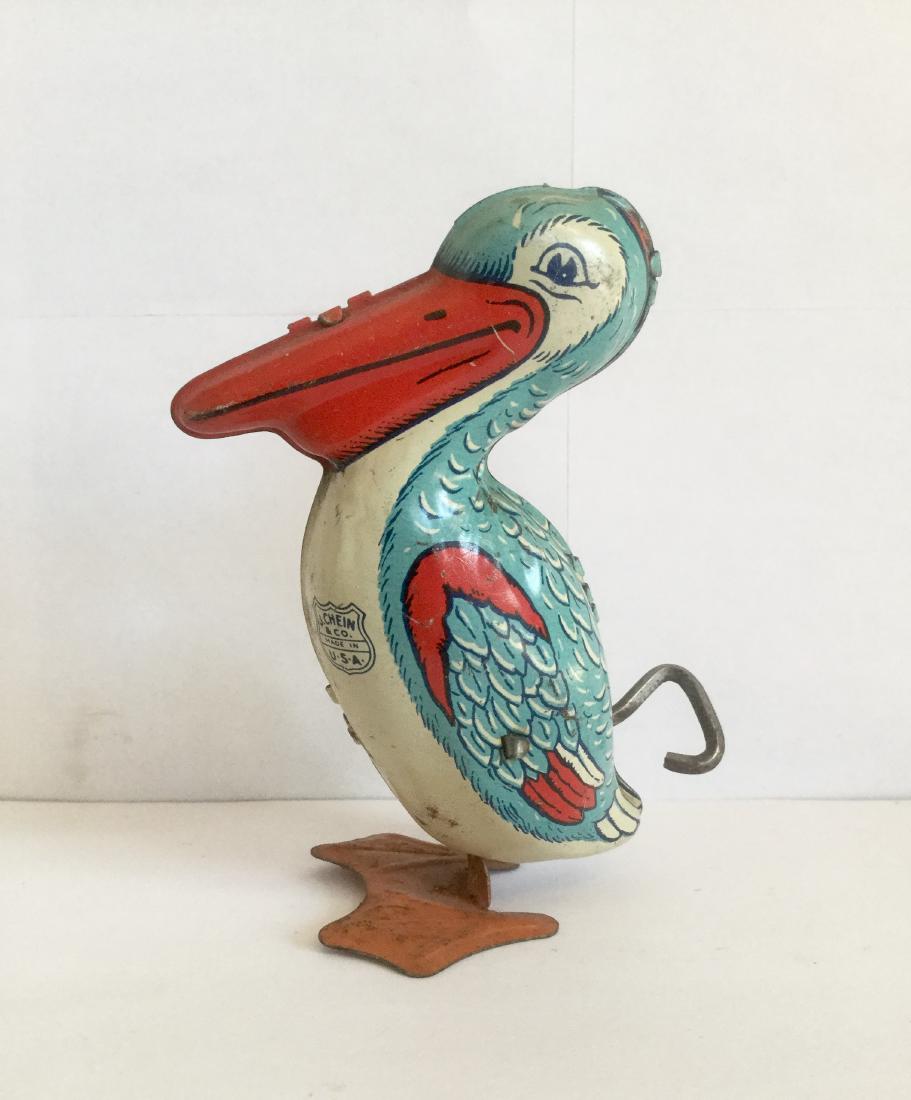 U.S.A. Tin Pelican Wind Up Toy, 1950's (1 of 4)