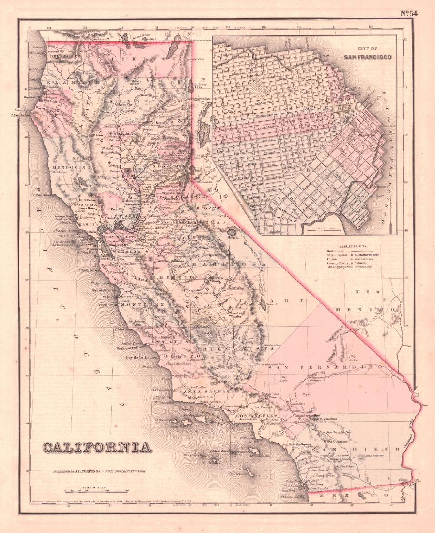 J.H.Colton: Map of California, 1858 (1 of 1)
