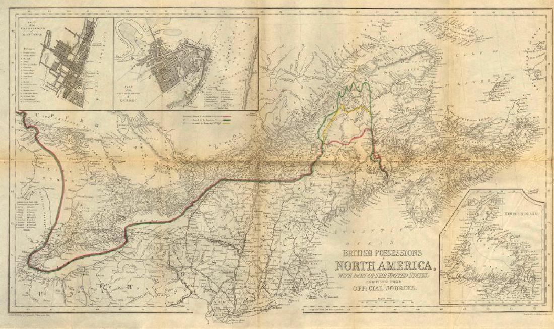 Hall: Map of Canada, Webster-Ashburton Treaty, 1943 (1 of 3)