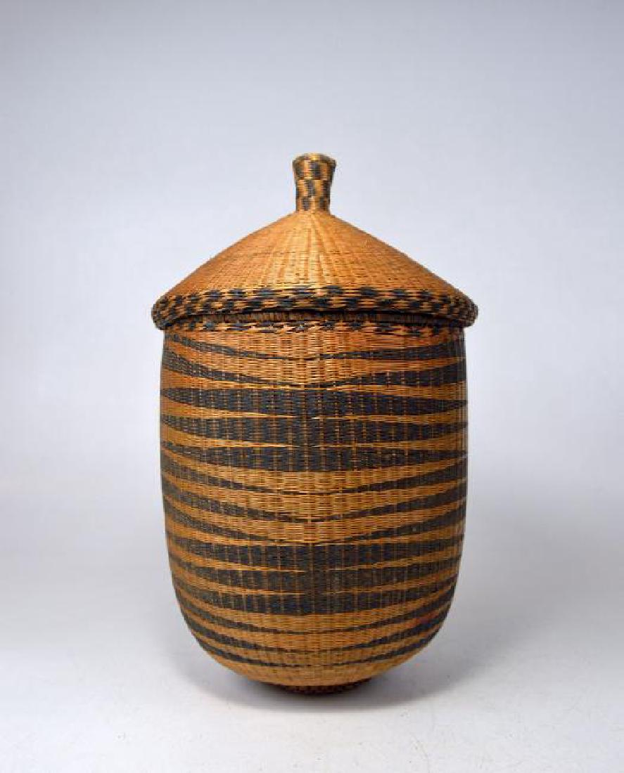 Antique Tutsi Woven Basket With Lid (1 of 4)
