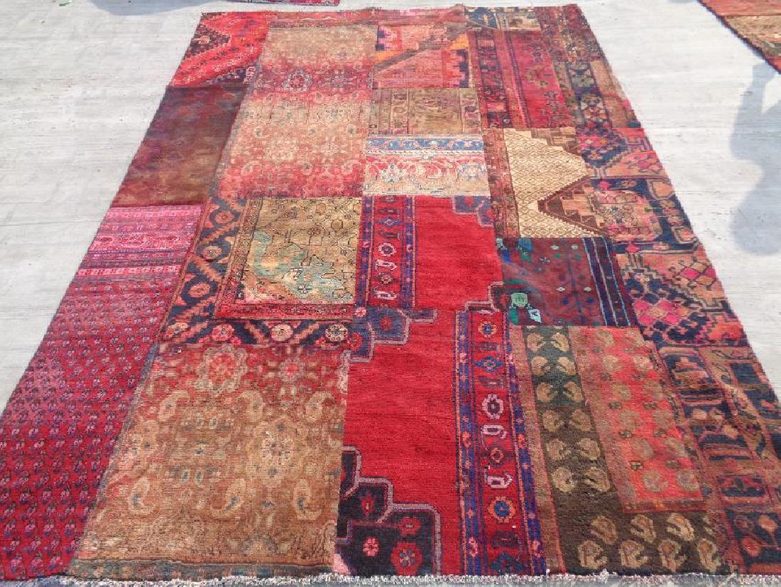 Hand Knotted Persian Patch Work Wool Rug 9.4x6.11 (1 of 5)