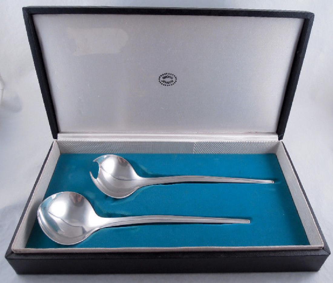 Georg Jensen Argo Sterling Silver Serving Salad Set (1 of 9)