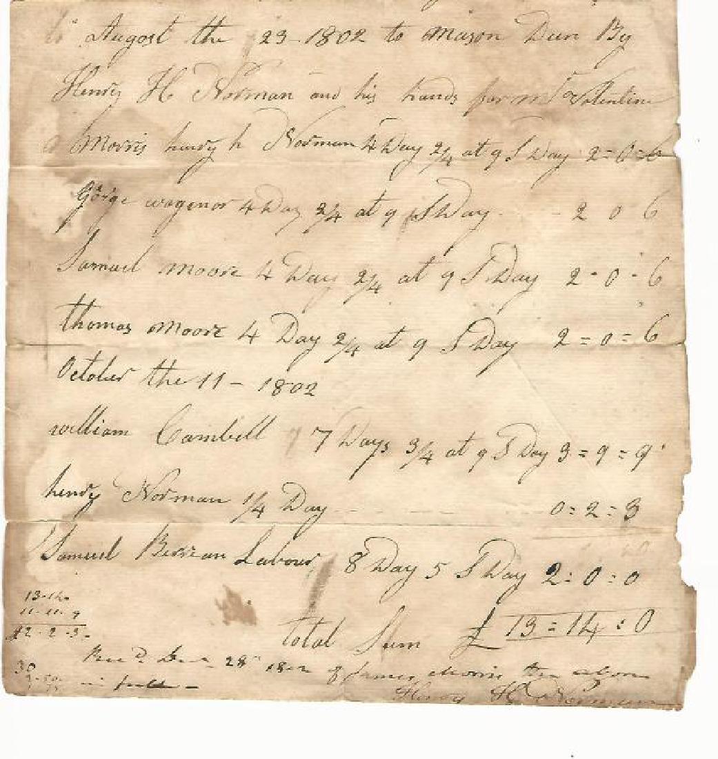 1802 Invoice for Mason Work Morris Family (1 of 1)
