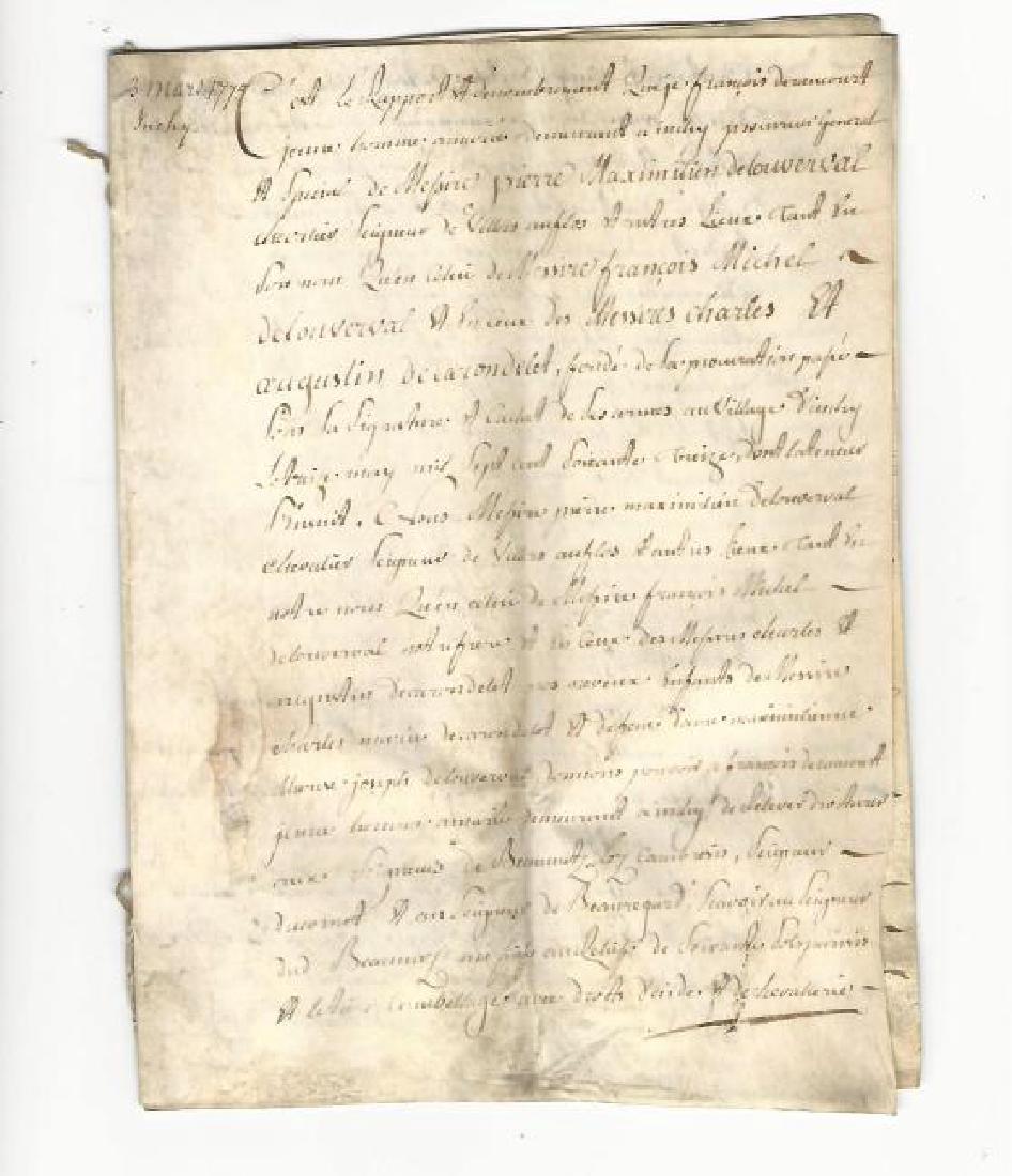 1775 French Legal Document on Vellum Prouville (1 of 1)