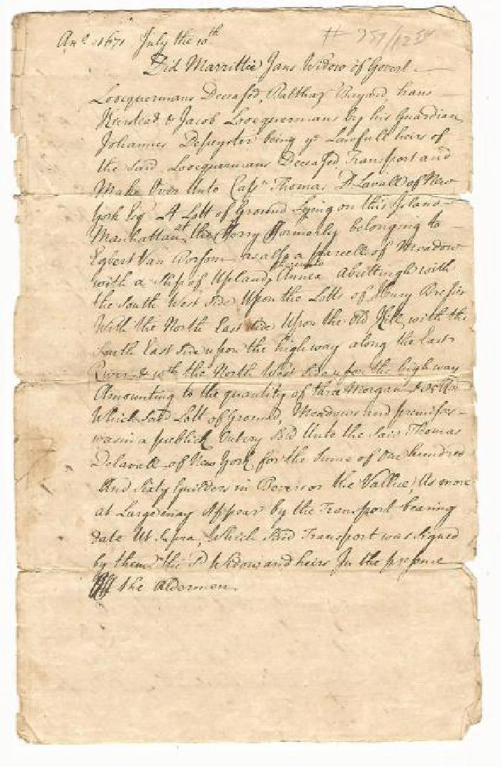 1672 New York Opinion of Title Land in Manhattan (1 of 3)