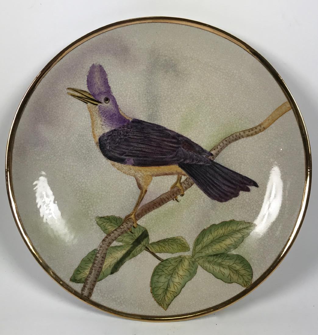 European Porcelain Purple Bird Plate (1 of 5)