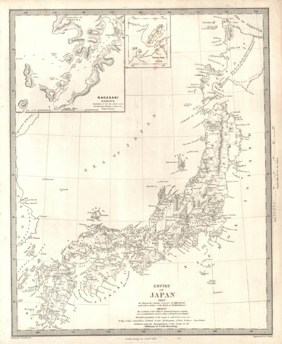 Map of Empire of Japan, 1852 (1 of 1)