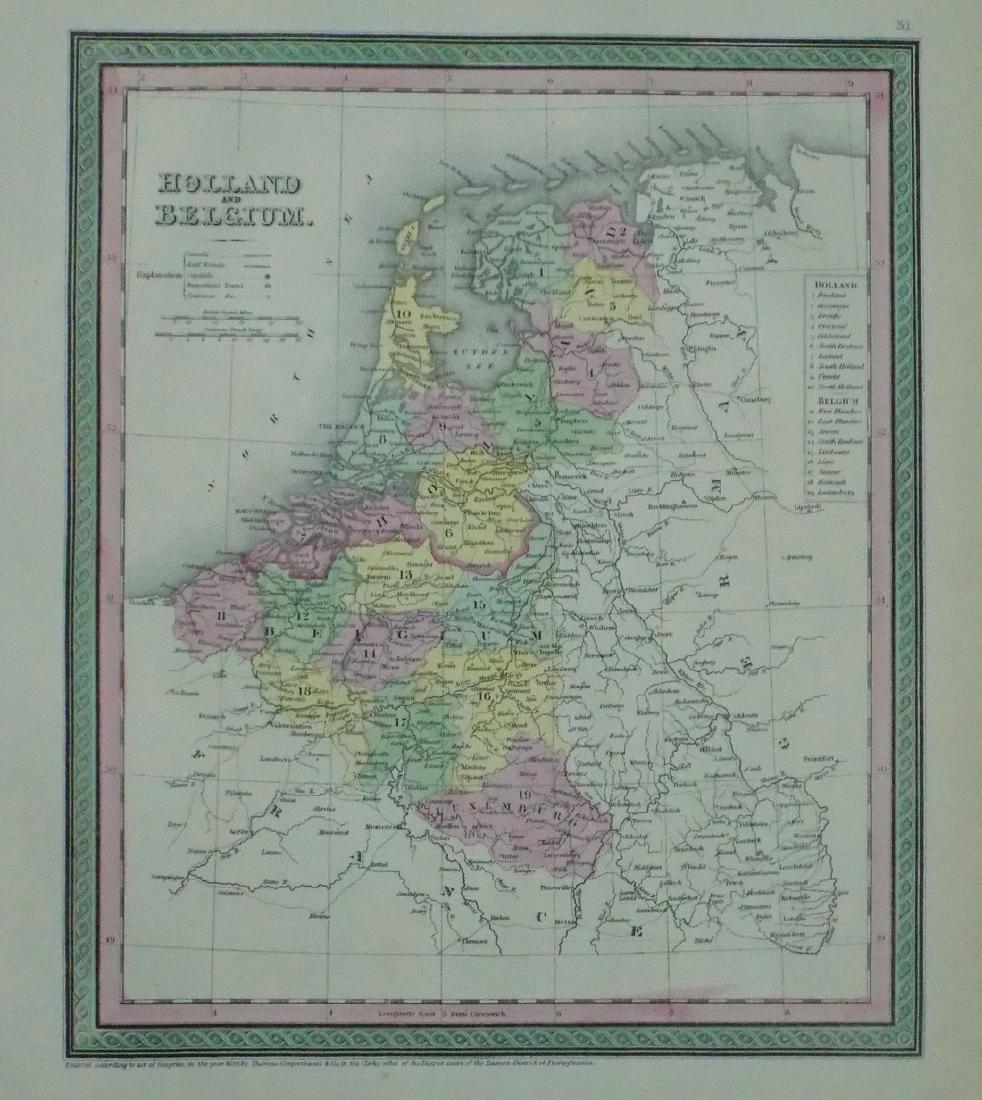 Cowperthwait: Map of Holland & Belgium, 1850 (1 of 3)