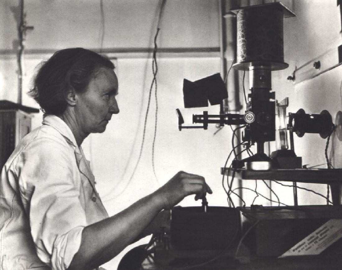 ROBERT DOISNEAU - Irene Joliot-Curie, 1943: Artist: ROBERT DOISNEAU Print Title: Irene Joliot-Curie, 1943 Printing Date: 1982 Medium: Sheet-fed Gravure Printed in France Image Size: 6.5" x 5" Robert Doisneau was a French photographer. Similar t