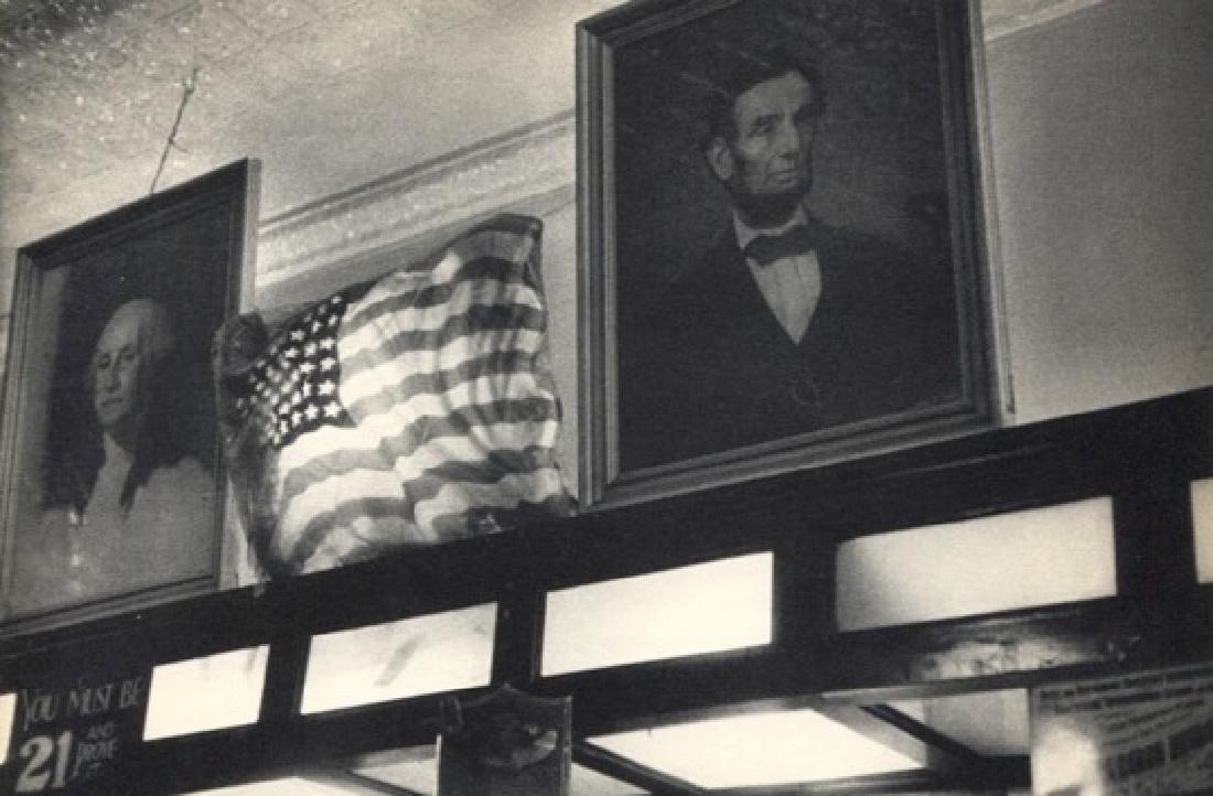 ROBERT FRANK: Bar, Detroit: Artist: ROBERT FRANK Print Title: Bar, Detroit Medium: Vintage Sheet-fed Gravure Printed in 1958 in France Image Size: 7.5" X 5" Robert Frank (b. 1924) is an American photographer and documentary film