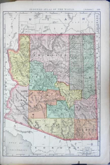 Map Of Arizona Color Lithograph (1 of 1)