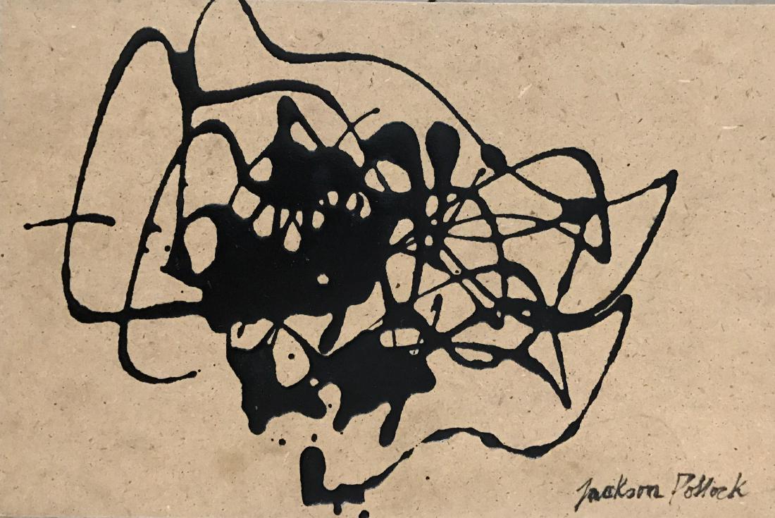 Attr. Jackson Pollock: Enamel on Board (1 of 2)