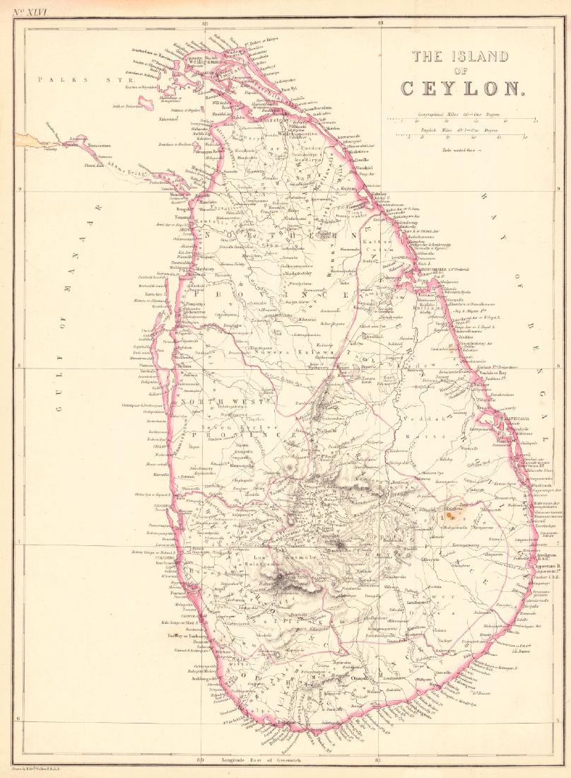 The Island of Ceylon Map, 1860 (1 of 1)