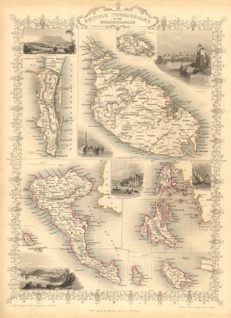 British Mediterranean Map, Tallis/Rapkin, 1851 (1 of 2)