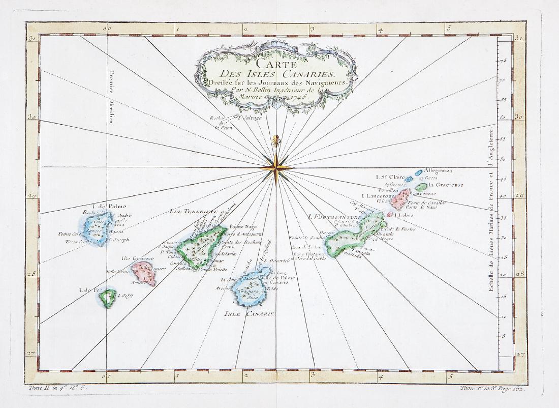 Spanish Canary Islands Map, Bellin, 1746 (1 of 1)