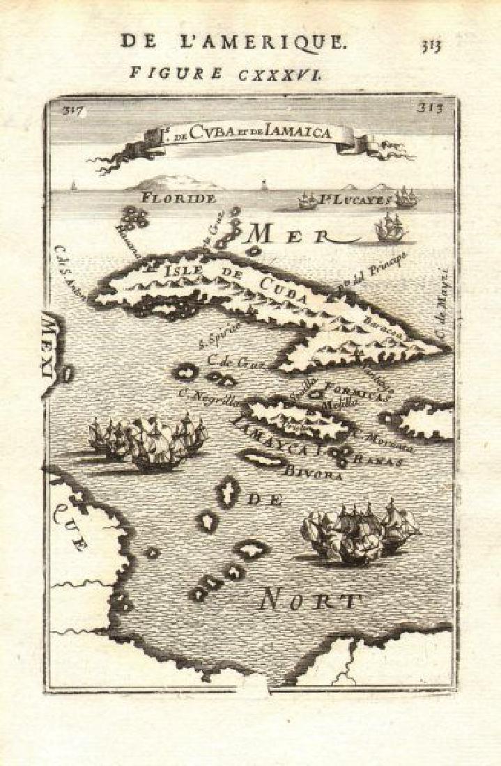 West Indies Islands Map, Mallet, 1683 (1 of 2)