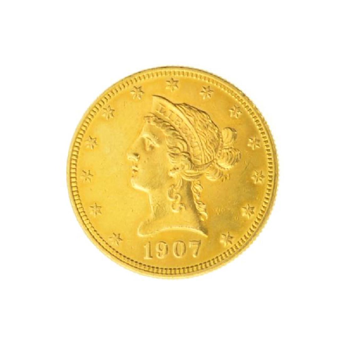 1907 $10 U.S. Liberty Head Gold Coin (1 of 2)