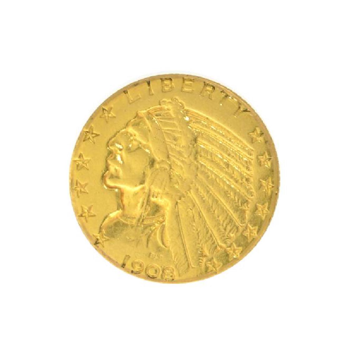 1908-D $5 U.S. Indian Head Gold Coin (1 of 2)