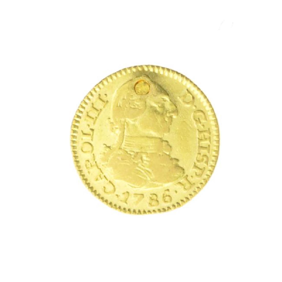 1786 Spain Half Escudo Carlos III Gold Coin (1 of 2)