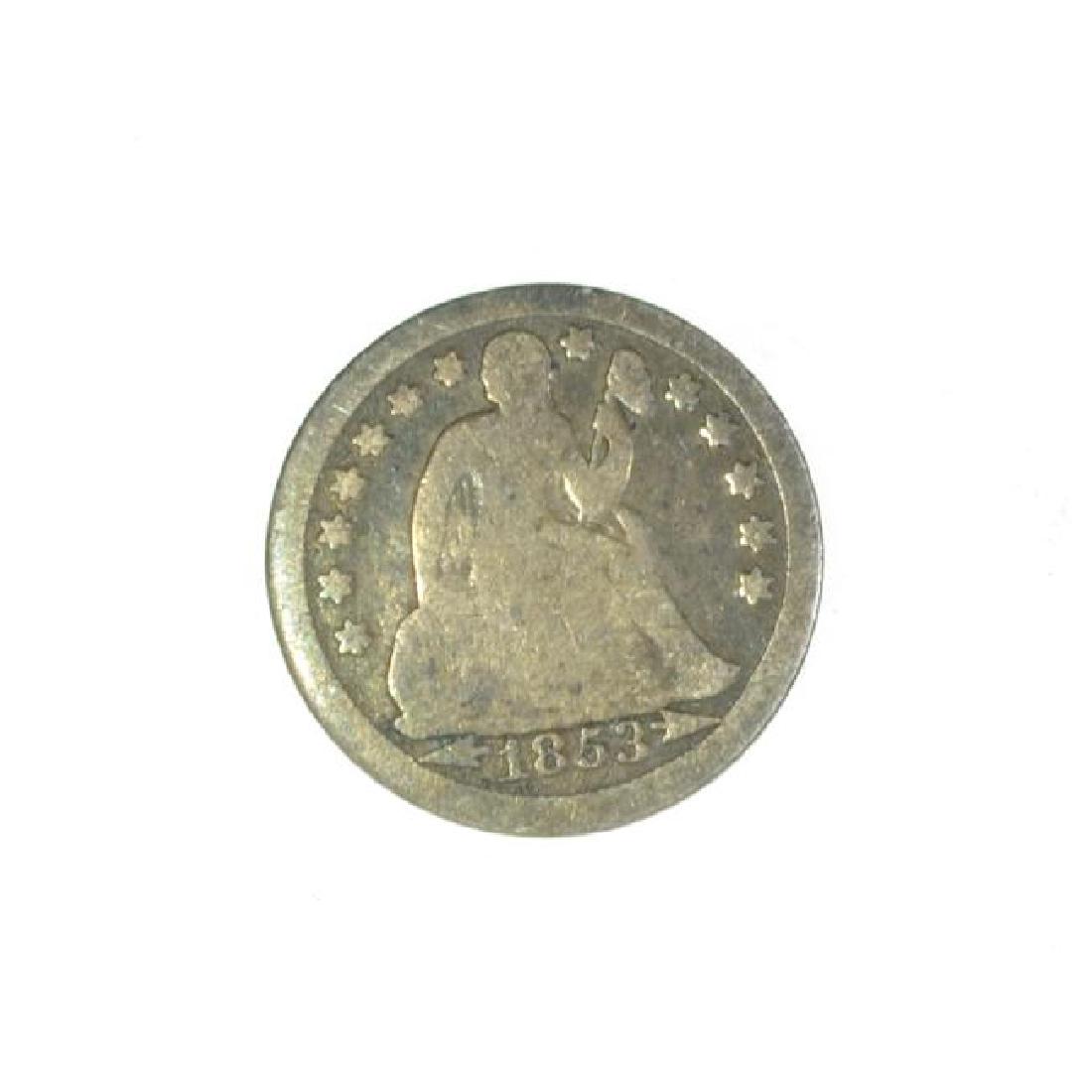 1853 Arrows at Date Liberty Seated Dime Coin (1 of 2)
