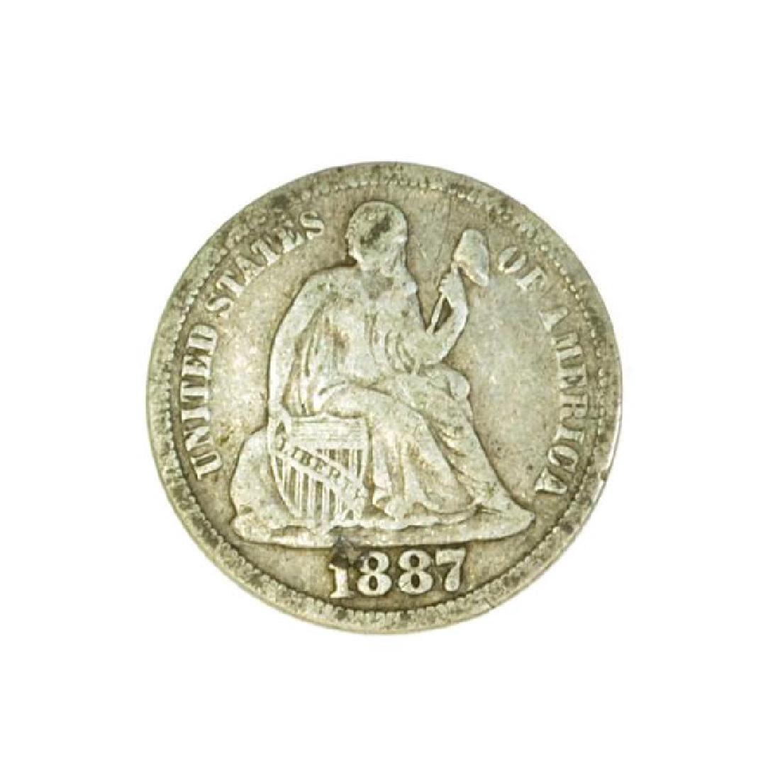 1887 Liberty Seated Dime Coin (1 of 2)