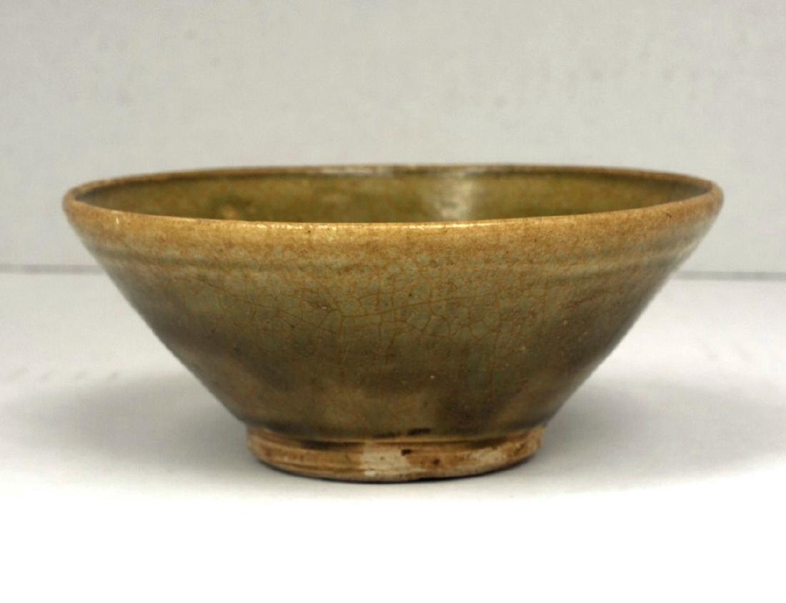 Chinese Celadon Olive Green Glaze Vessel, Sung Period (1 of 4)