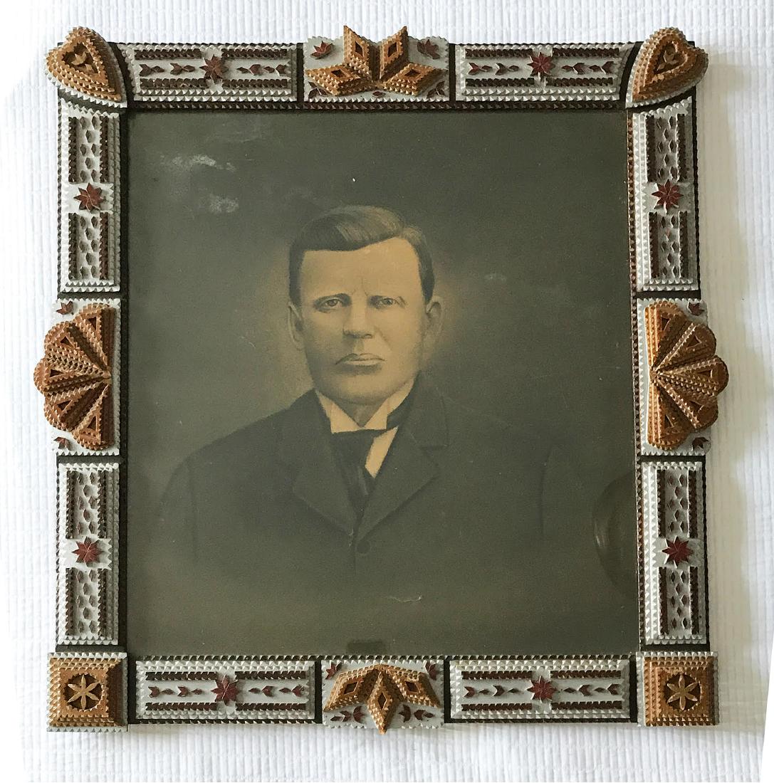 Painted Tramp Art Portrait Frame (1 of 5)