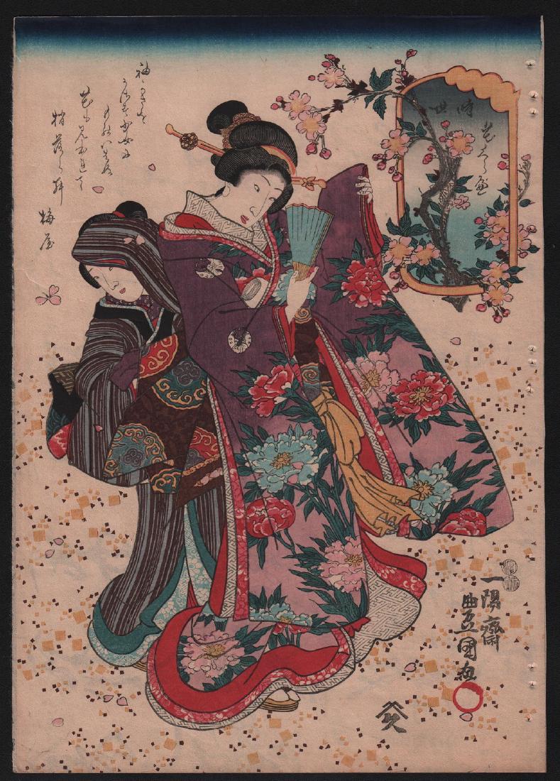 Utagawa Kunisada: Beauties With Floral Kimono (1 of 1)