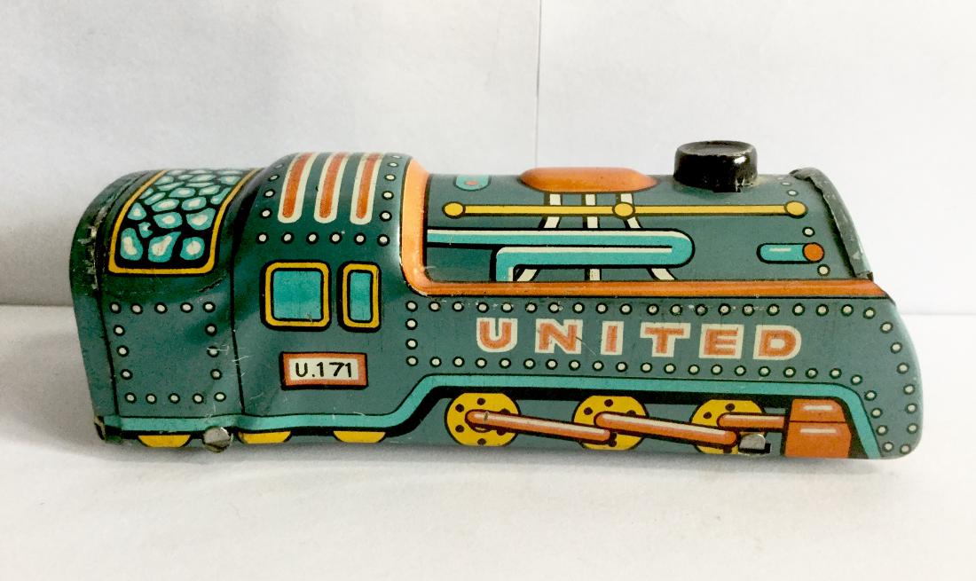 "United" Tin Friction Toy Train Engine (1 of 3)