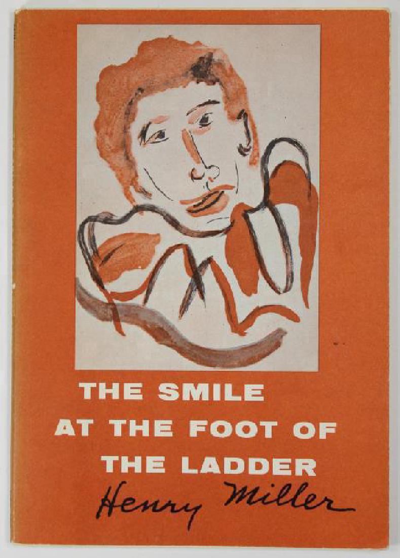 The Smile At The Foot Of The Ladder By H. Miller 1966: The Smile At The Foot Of The Ladder by Henry Miller. Illustrated by author. New Directions, 1966. First paperback edition. 49 pp. Softcover in French wraps. Please note that this lot has a confidentia