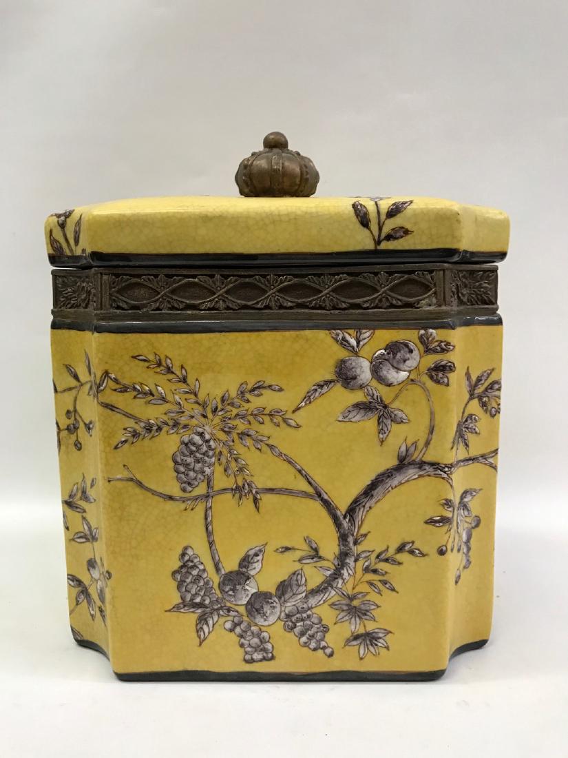 Vintage French Porcelain and Bronze Tea Container (1 of 8)