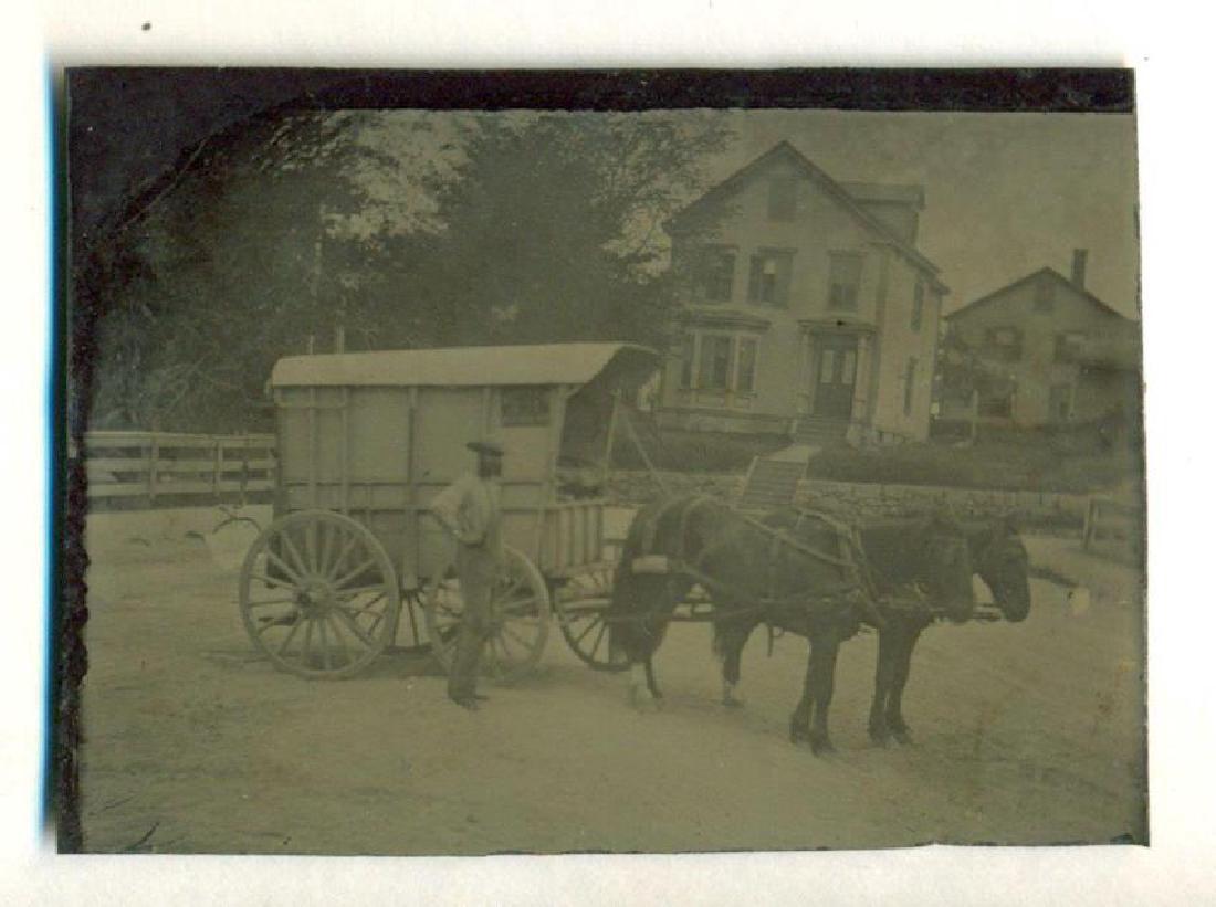 1870 Occupational Tintype Of Ice Wagon (1 of 1)