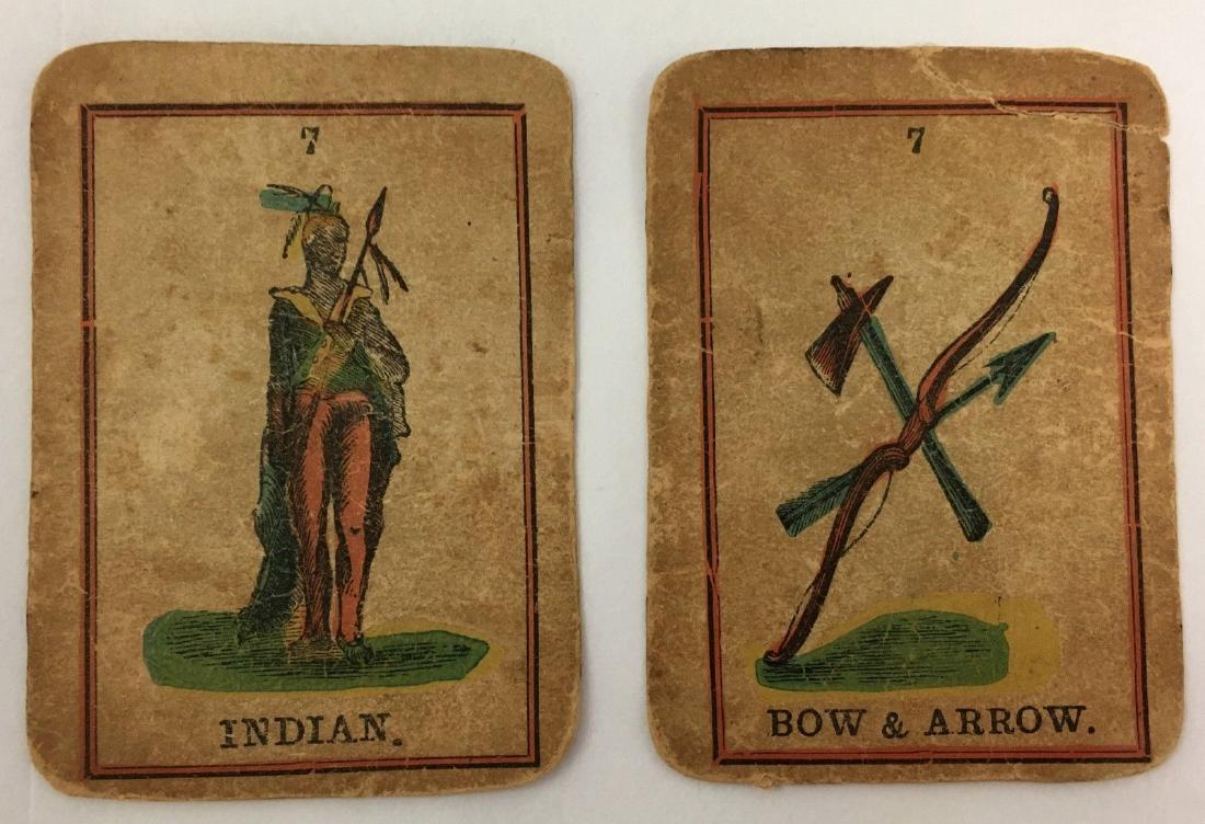 C1800 American H/C Playing Card Game Indians Soldiers (1 of 3)