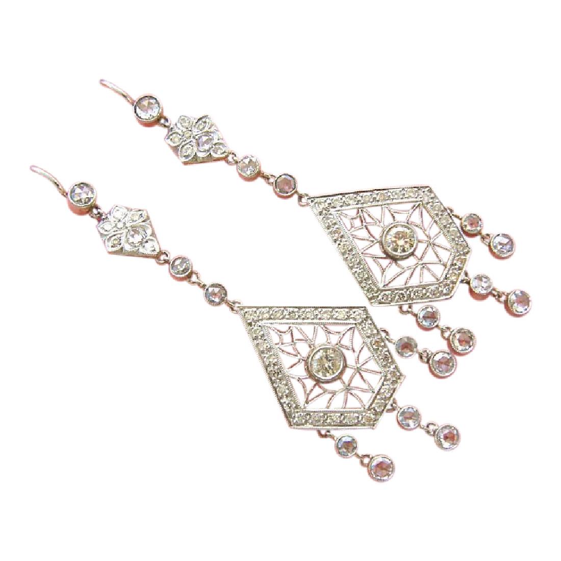 Vintage Art Deco Diamond Platinum Chandelier Earrings (1 of 10)