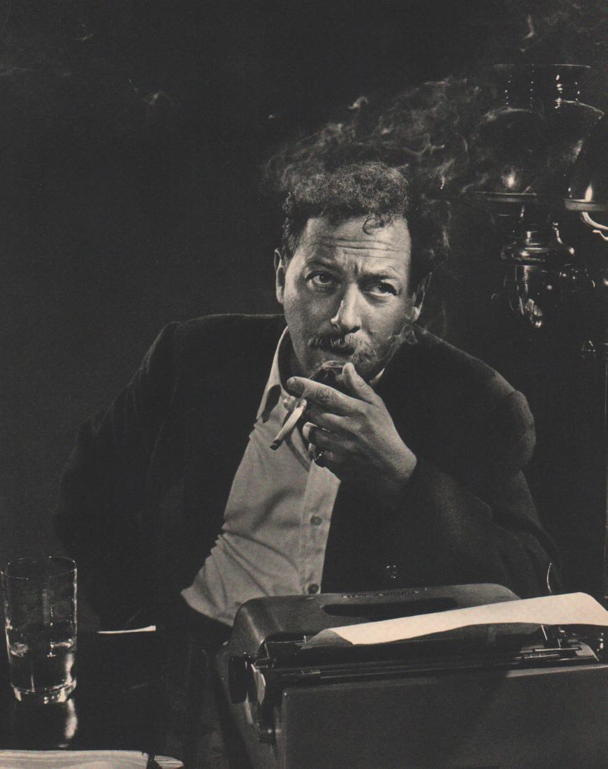 YOUSUF KARSH - Tennessee Williams: Artist: YOUSUF KARSH Print Title: Tennessee Williams Printing Date: 1959 in the Netherlands Medium: Vintage Sheet-Fed Gravure Image size (inches) approx. 9 x 11.5" Yousuf Karsh (1908-2002) was an Arme