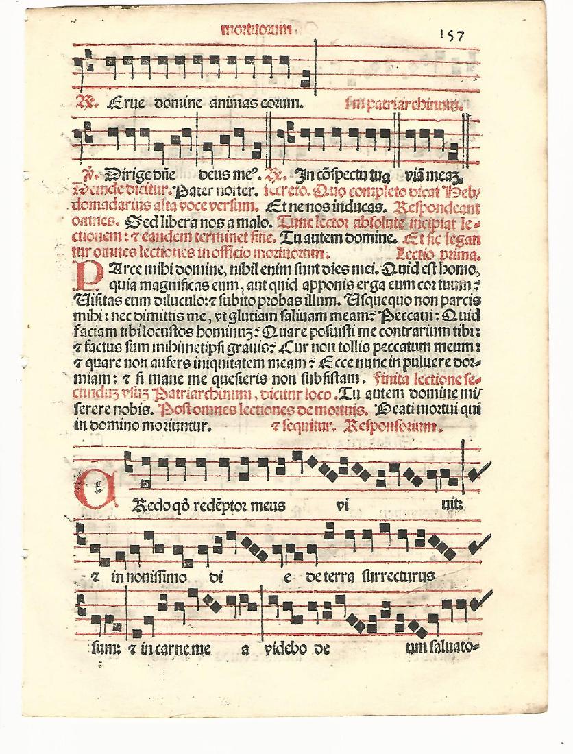 1567 Catholic Hymnal Leaf Music (1 of 2)