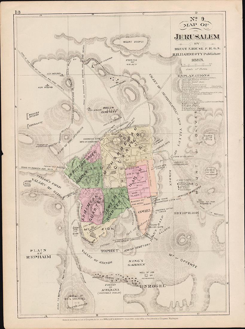 Hardesty: Map of Jerusalem, 1883 (1 of 3)