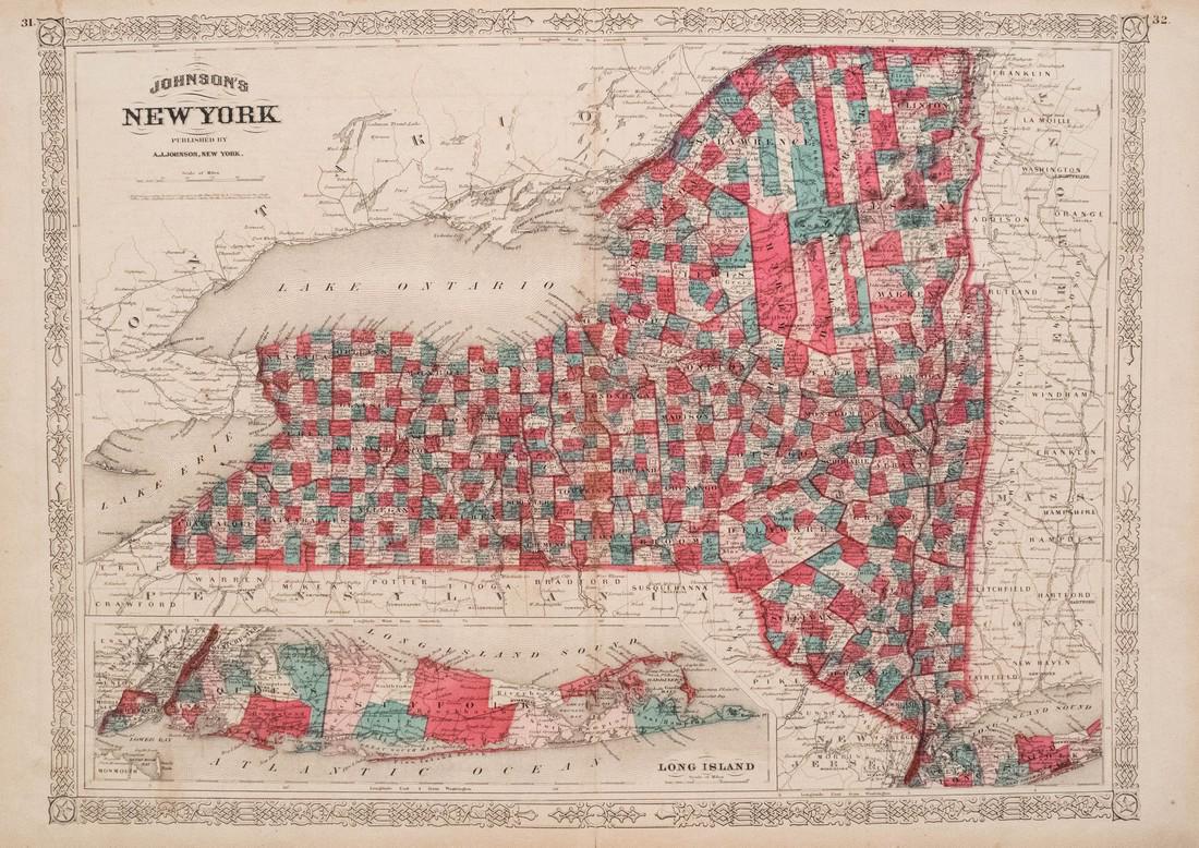 Johnson: New York State Map, 1866 (1 of 1)